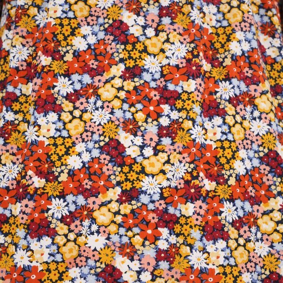 VIOLET ROMANCE Poplin Smocked Ruffle Mini Dress Multicolor Ditsy Floral Size 2 - Picture 5 of 10